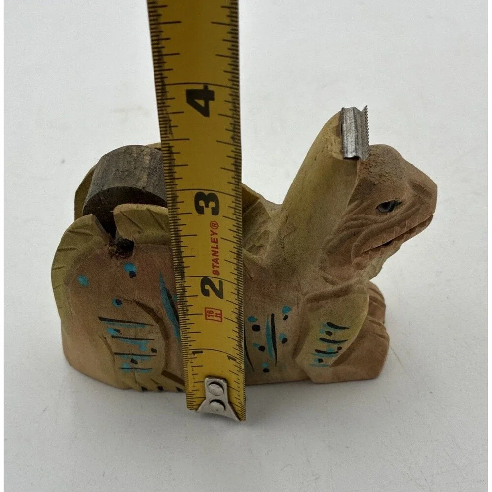 iguana head shape Tape Dispenser desk top wood carving